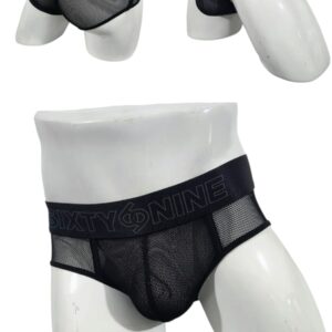 Trusa Brief Masculina en Malla Transpirable Sixty NINE Negro – Confort y Estilo