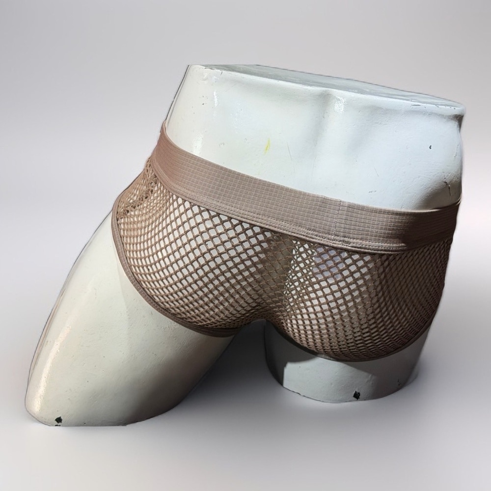 Boxer Corto Masculino Para Hombre Color Café Beige Con Malla Calada ...